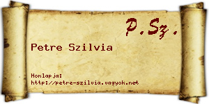 Petre Szilvia névjegykártya