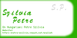 szilvia petre business card